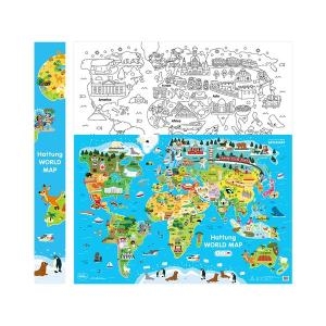 세이펜 활용 벽그림 하뚱세계지도 2종 세트 별도 / 색칠놀이, 포스터_이미지