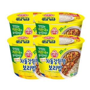 오뚜기 컵밥 차돌강된장보리밥 315g(+계란국) (4개)