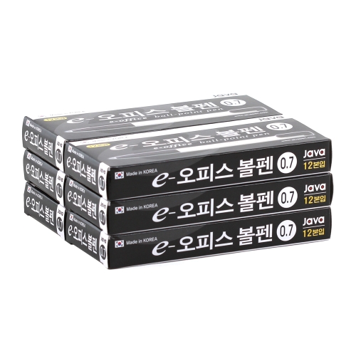자바펜 e오피스 볼펜 0.7mm 검정 72개_이미지
