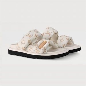 풀 필로우 플랫 컴포트 뮬 화이트 1AHMD / 여성 샌들 133245364