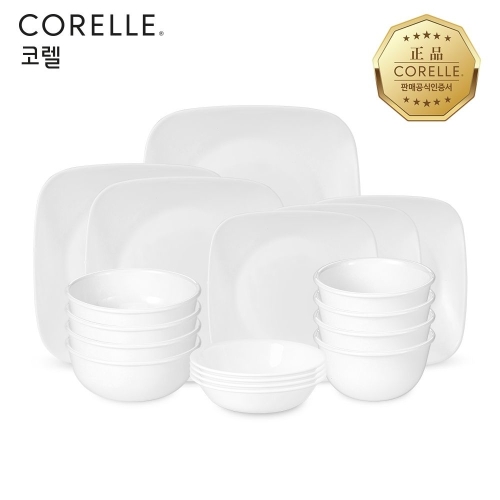 저스트 화이트 4인 한국형 사각 홈세트 18P