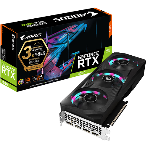 GIGABYTE AORUS 지포스 RTX 3060 ELITE D6 12GB 제이씨현_이미지