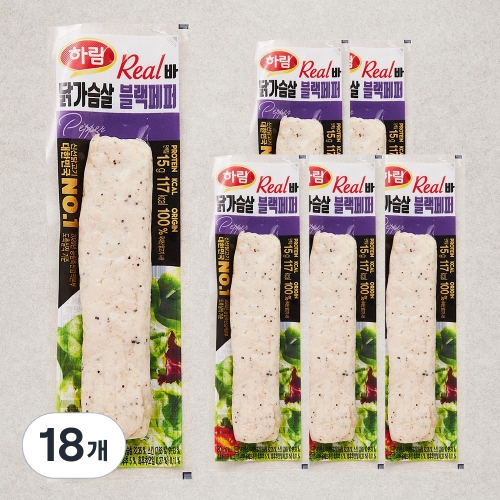 하림 하림이닭 닭가슴살 리얼바 블랙페퍼 80g (18개)_이미지