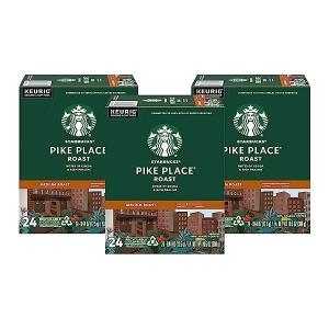 스타벅스 커피 K-Cup 포드 파이크 플레이스 로스트 미디엄 코코아 리치 프랄린 노트 큐리그 K-컵 24