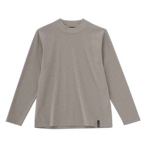 ZEN 맨잇수트 베이지 솔리드 모크넥 긴소매 스판 티셔츠 MAHA71101_이미지