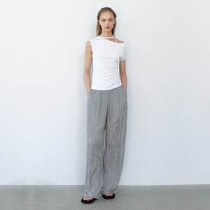 ���� PT-5665 POIL CREASE BANDING WIDE PANTS