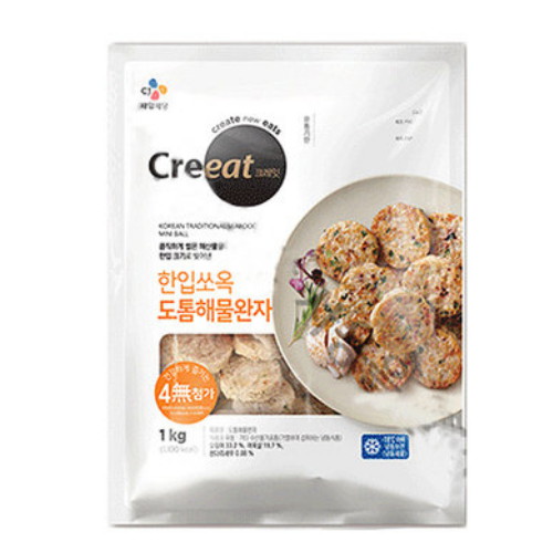 CJ제일제당 크레잇 한입 쏘옥 도톰 해물완자 1kg (1개)_이미지