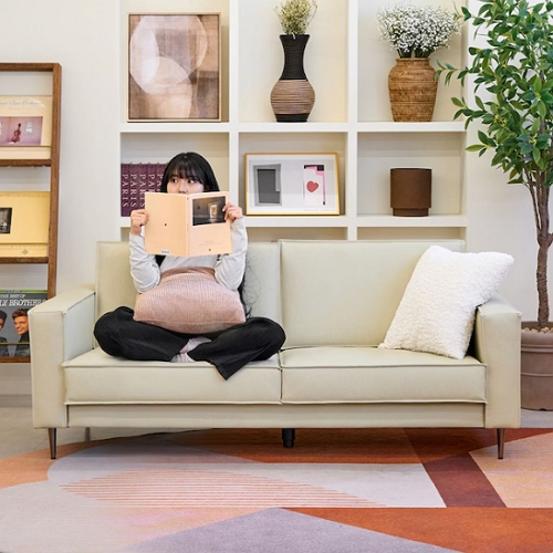 늘나른 레아 천연가죽 소파 3인용 (스툴별도)_이미지