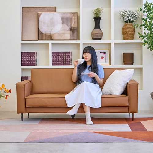 늘나른 레아 천연가죽 소파 3인용 (스툴별도)_이미지