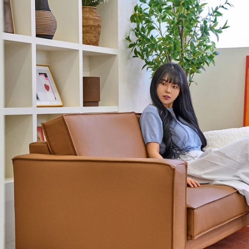 늘나른 레아 천연가죽 소파 3인용 (스툴별도)_이미지