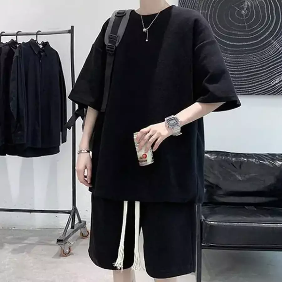 남성 오버핏 반팔 셋업 데일리 운동 반셋업 런닝복 15550036A
