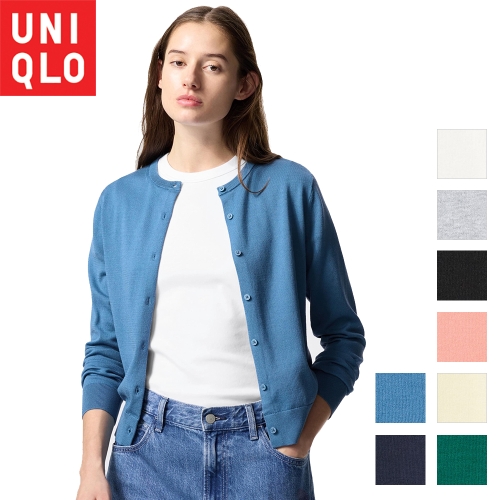 유니클로 여성 uv컷 크루넥 니트 가디건 474982_이미지