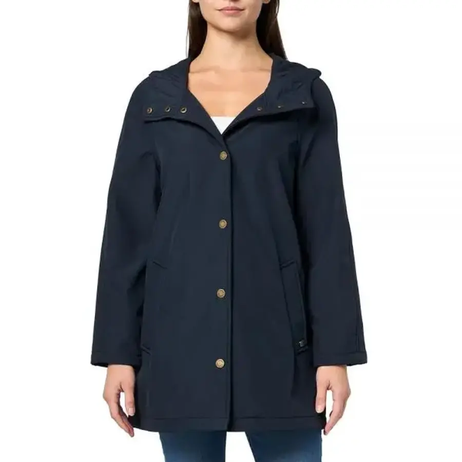 타미힐피거 여성용 스냅 프론트 소프트쉘 Aline 레인코트, 네이비, M144515