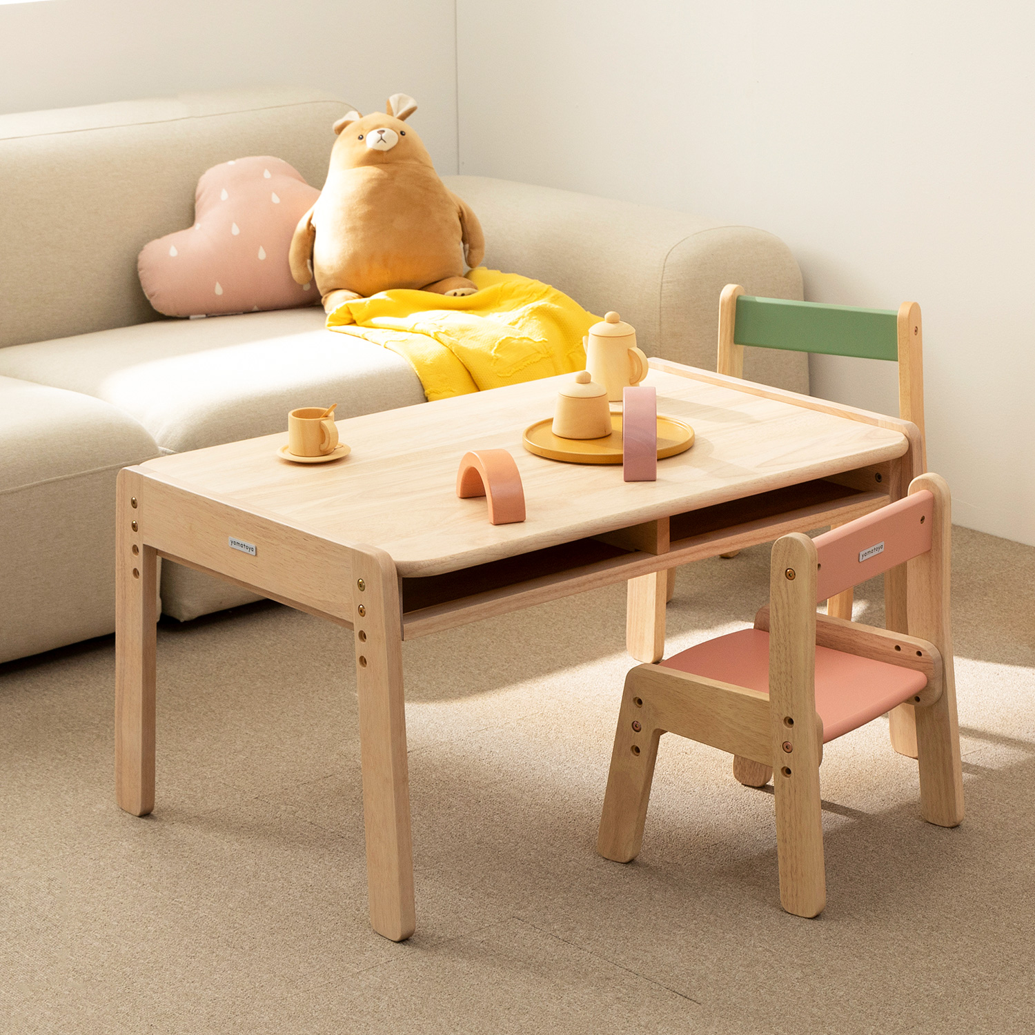 야마토야 노스타3 원목 책상 의자 세트