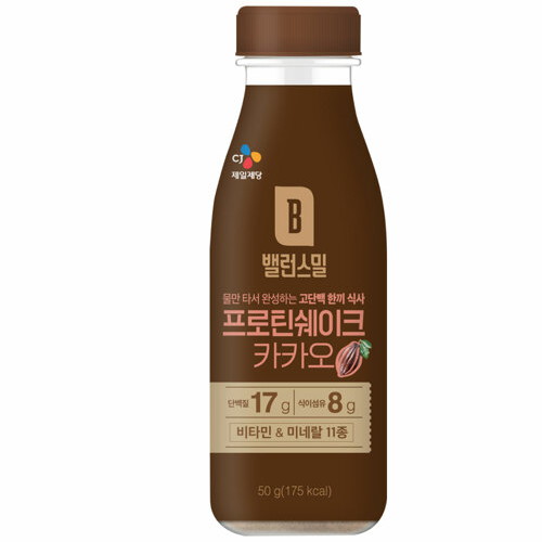 CJ제일제당 밸런스밀 프로틴쉐이크 카카오 50g (1개)