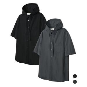 COSTUME OCLOCK 후드 탈부착 나일론 후드 숏 슬리브 셔츠 2 COLOR COOSSH197 156111