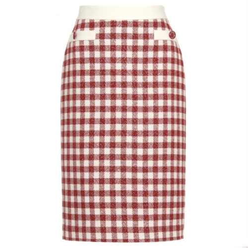 미니멈 체크배색 H라인 스커트 MXCGWS7090DOA