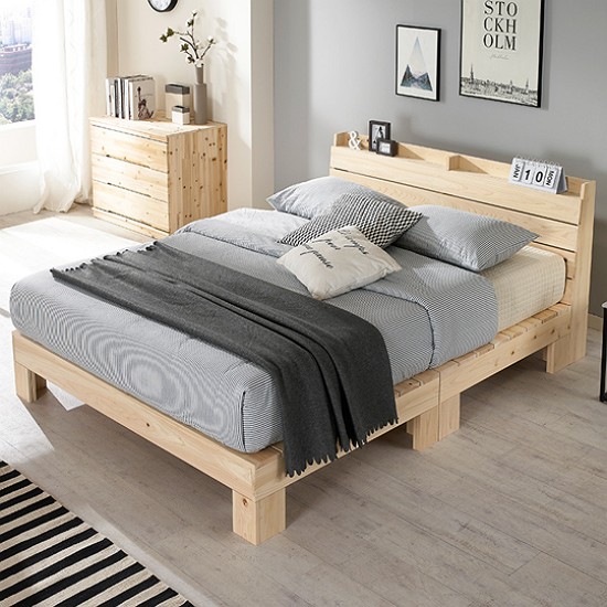 동서가구 힐링 히노끼 편백나무 수납헤드 평상형 침대 S (매트별도)_이미지