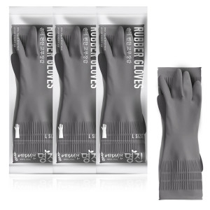 홈에디션명진 손이편한 고무장갑 그레이 (대) (3켤레)_이미지