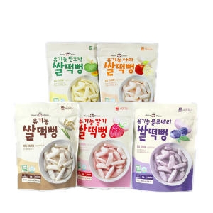 맛있는풍경 유기농 쌀떡뻥 딸기 25g + 사과 25g + 블루베리 25g + 단호박 25g + 플레인 25g 1세트