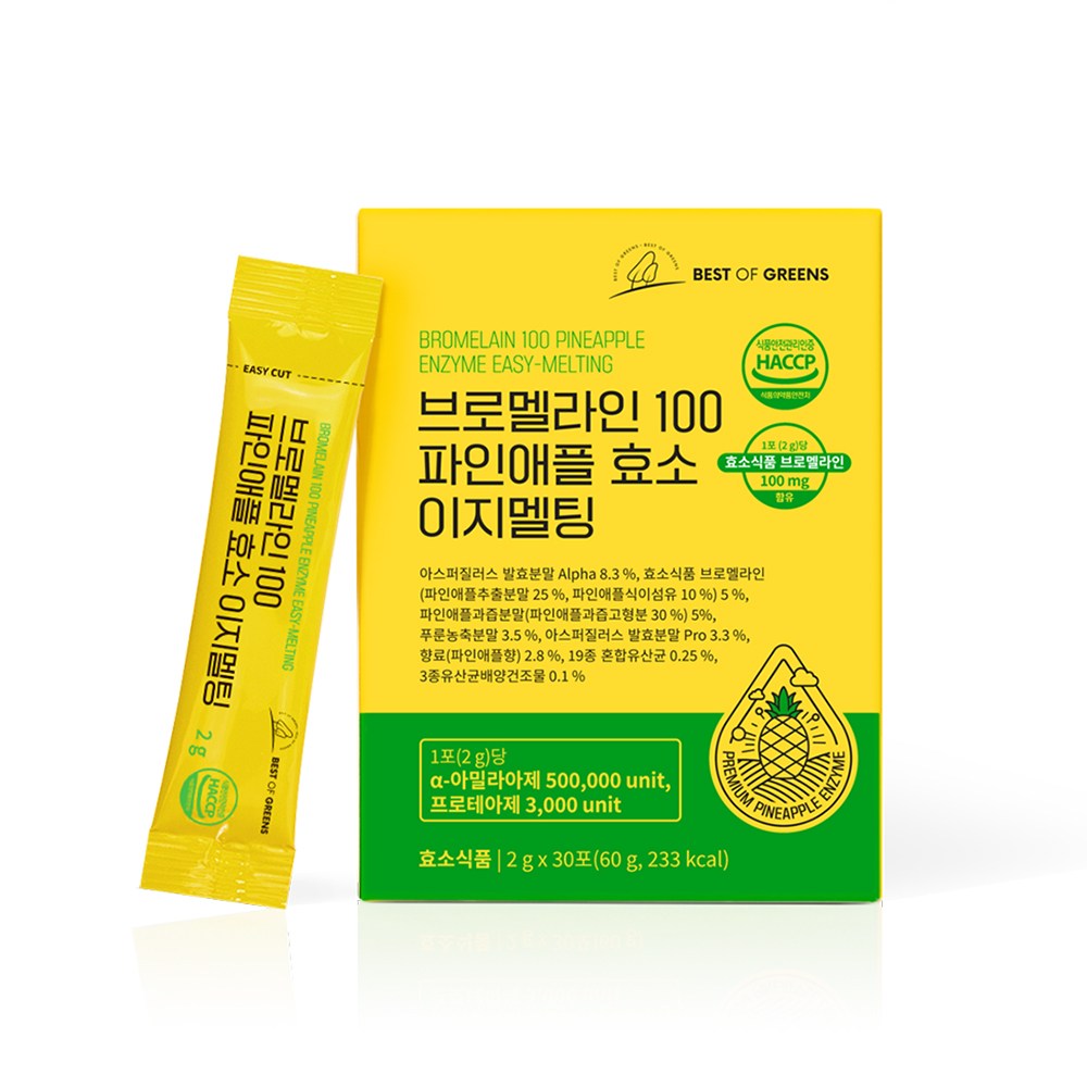 브로멜라인 100 파인애플 효소 이지멜팅 30포
