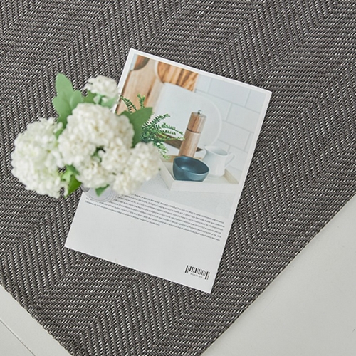 이니띠움 소피아 헤링본 자가드 사이잘룩 사각 러그 (200x80cm)_이미지