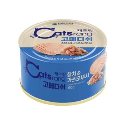 대주펫푸드 캐츠랑 고메디쉬 참치&가쓰오부시 캔 160g (1개)