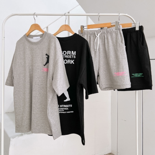 리빌모아 남자 시티보이 반팔 세트 남여공용 상하의 세트 5C-SETH-Q018-그