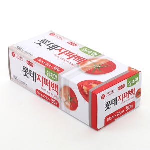 롯데알미늄 이라이프 실속형 지퍼백 50매입 18x22cm