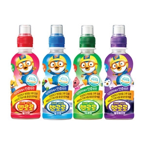 팔도 뽀로로 음료 4종 혼합 235ml 24개 딸기6밀크6사과6블루베리6 어린이음료