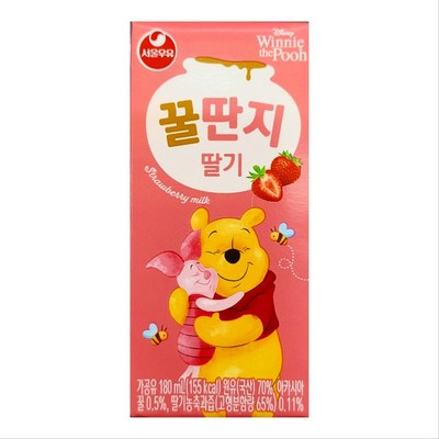 서울우유 딸기 꿀딴지 180ml (6개)