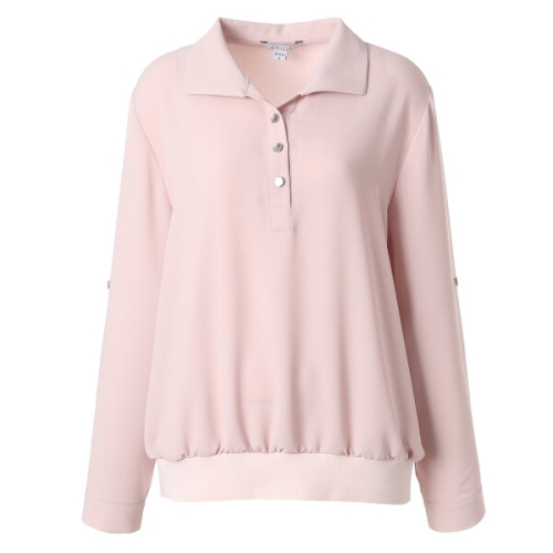 마담포라 카라넥 소매 롤업 블라우스MC1BL702A