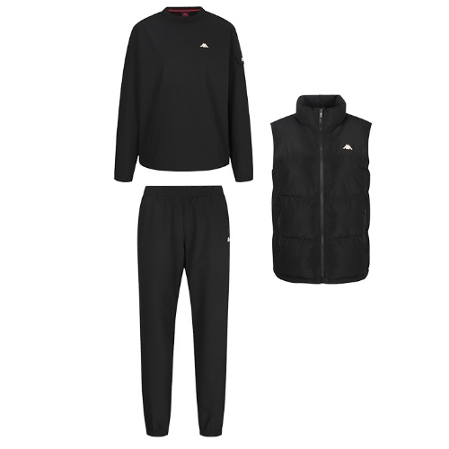 카파 캐주얼 우븐 셋업 + 패딩 베스트 3종 세트 KPFY3EO10_이미지