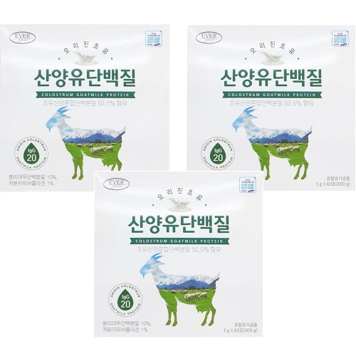 에버그린 오리진초유 산양유 단백질 5g 60포 (3개)