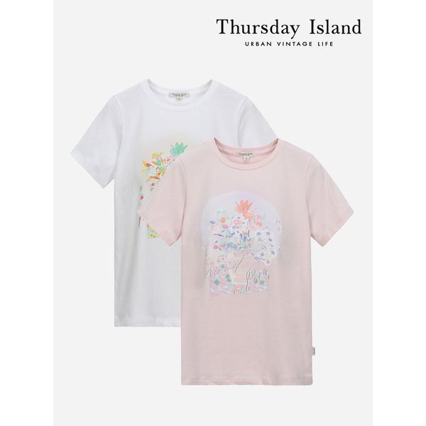 Thursday Island 기본 핏 아트웍 티셔츠 T244MTS238W