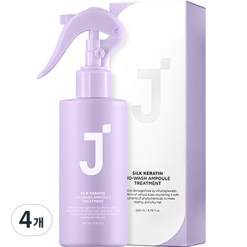 제이숲 실크 케라틴 단백질 노워시 앰플 트리트먼트 200ml (4개)