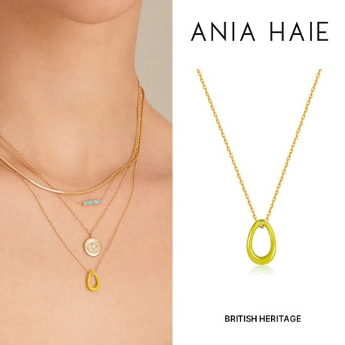 네온옐로우 에나멜 트위스티드 925 실버 목걸이 N040-03G-NY