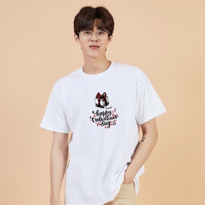 키밍 해피 발렌타인 데이 그래픽 반팔티 사계절티셔츠 W765B7C