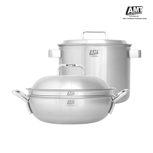 AMT 프로 316Ti 팬냄비 2종 (곰솥28+파티웍32)_이미지