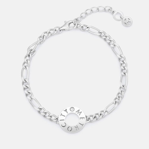 메트로시티 M베이직 스털링 실버 화이트 팔찌_A241SB9275WPA