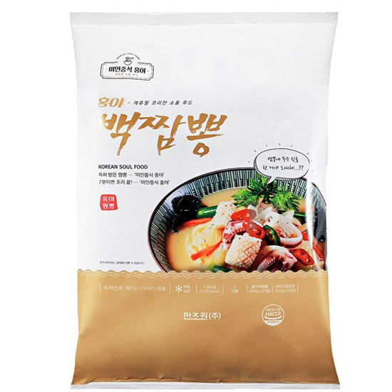 만조원 미인중식 홍야 백짬뽕 2인분 1.26kg (4개)_이미지