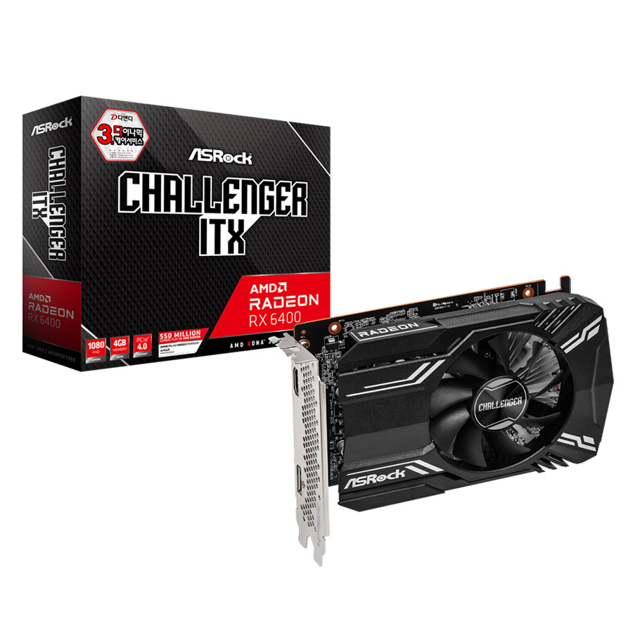 ASRock 라데온 RX 6400 CHALLENGER ITX D6 4GB 디앤디컴_이미지