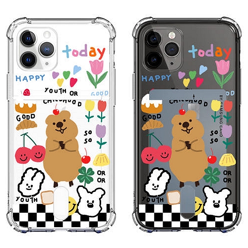 갤럭시S25 플러스 해피 쿼카 투명 카드 케이스