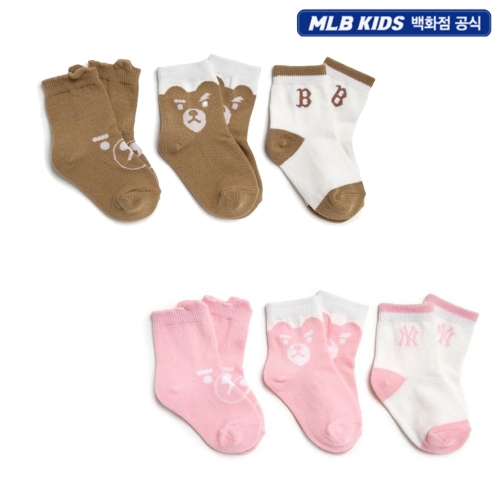 MLB MLB키즈 모노베어 토들러 양말 3번들 7ASOC035N