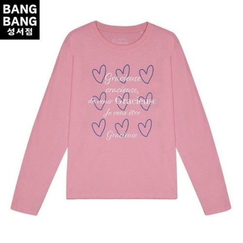 뱅뱅 HC04 봄여성하트레터링 라운드긴팔면티셔츠 NTL227 S33968441_이미지