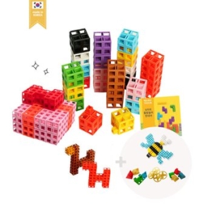 창의력발달 매쓰큐브 100pcs+매쓰큐브 플러스 60피스+활동교재 포함/ KC인증 연결큐브 가베 블록놀이 교구