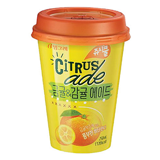빙그레 쥬시쿨 금귤 감귤 에이드 250ml (10개)