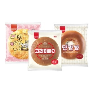 삼립 삼총사빵 3종 각 4봉씩 총 12봉 정통크림빵/정통단팥빵/정통보름달_이미지