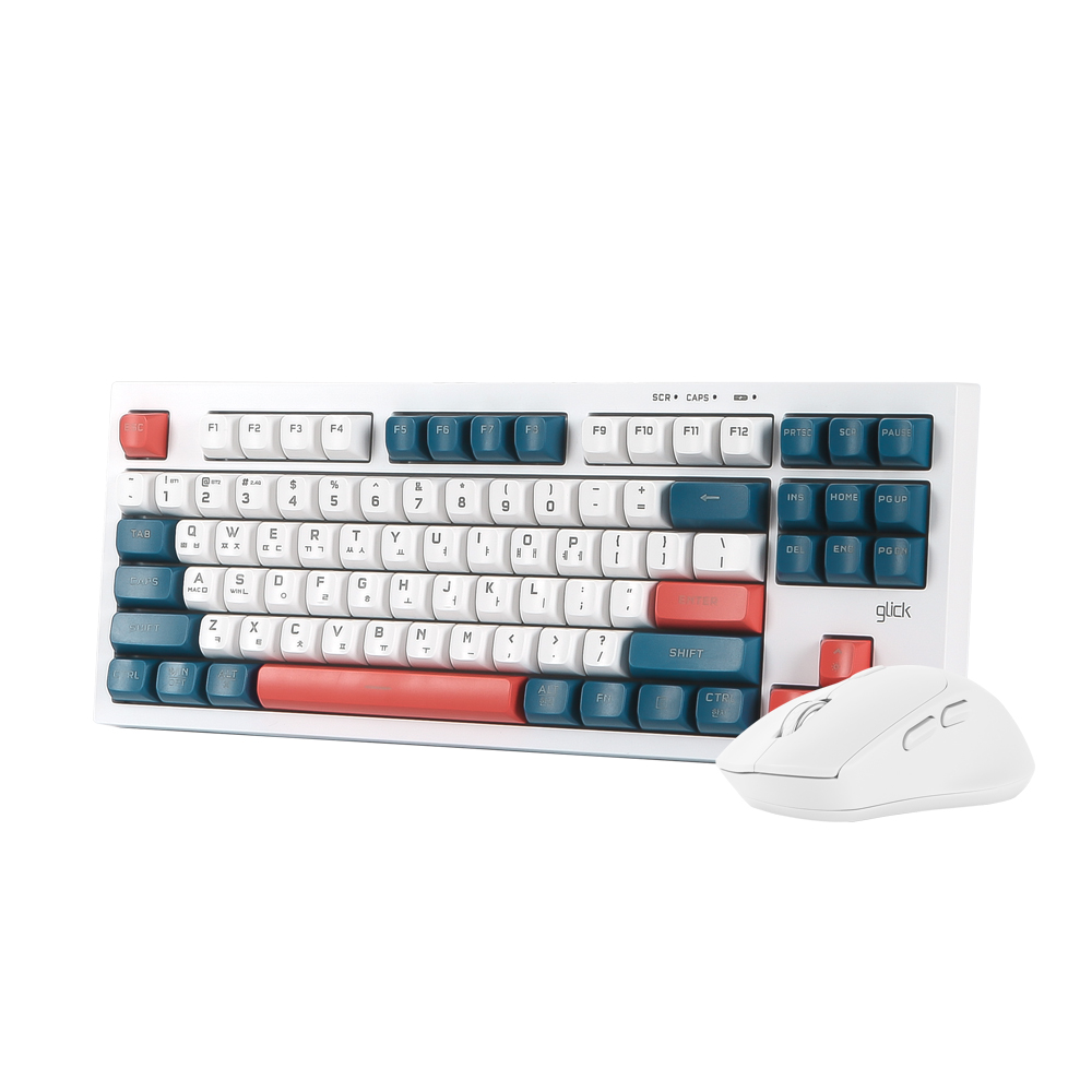 지클릭커 OFFICEPRO WMK50 사일런스 M 87 무선 키보드 마우스 세트 (Gun dam)_이미지