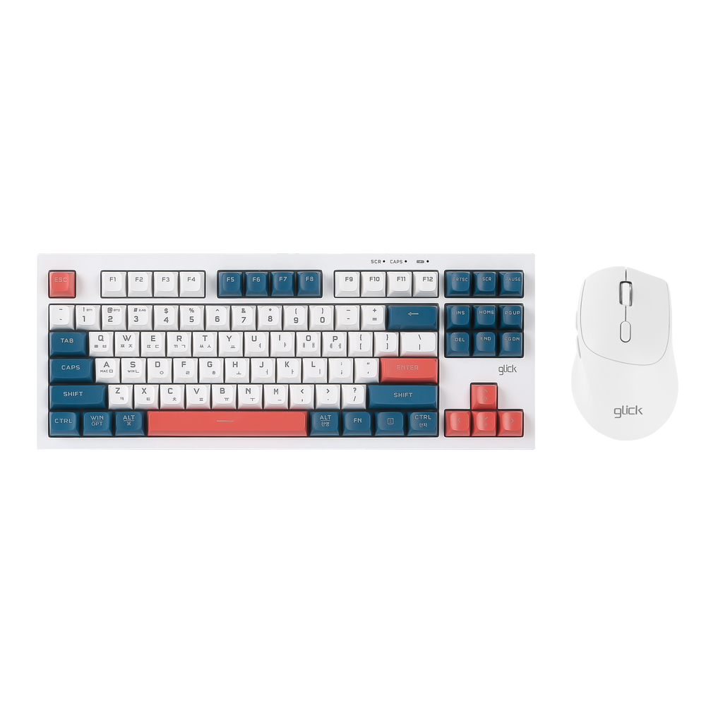 지클릭커 OFFICEPRO WMK50 사일런스 M 87 무선 키보드 마우스 세트 (Gun dam)